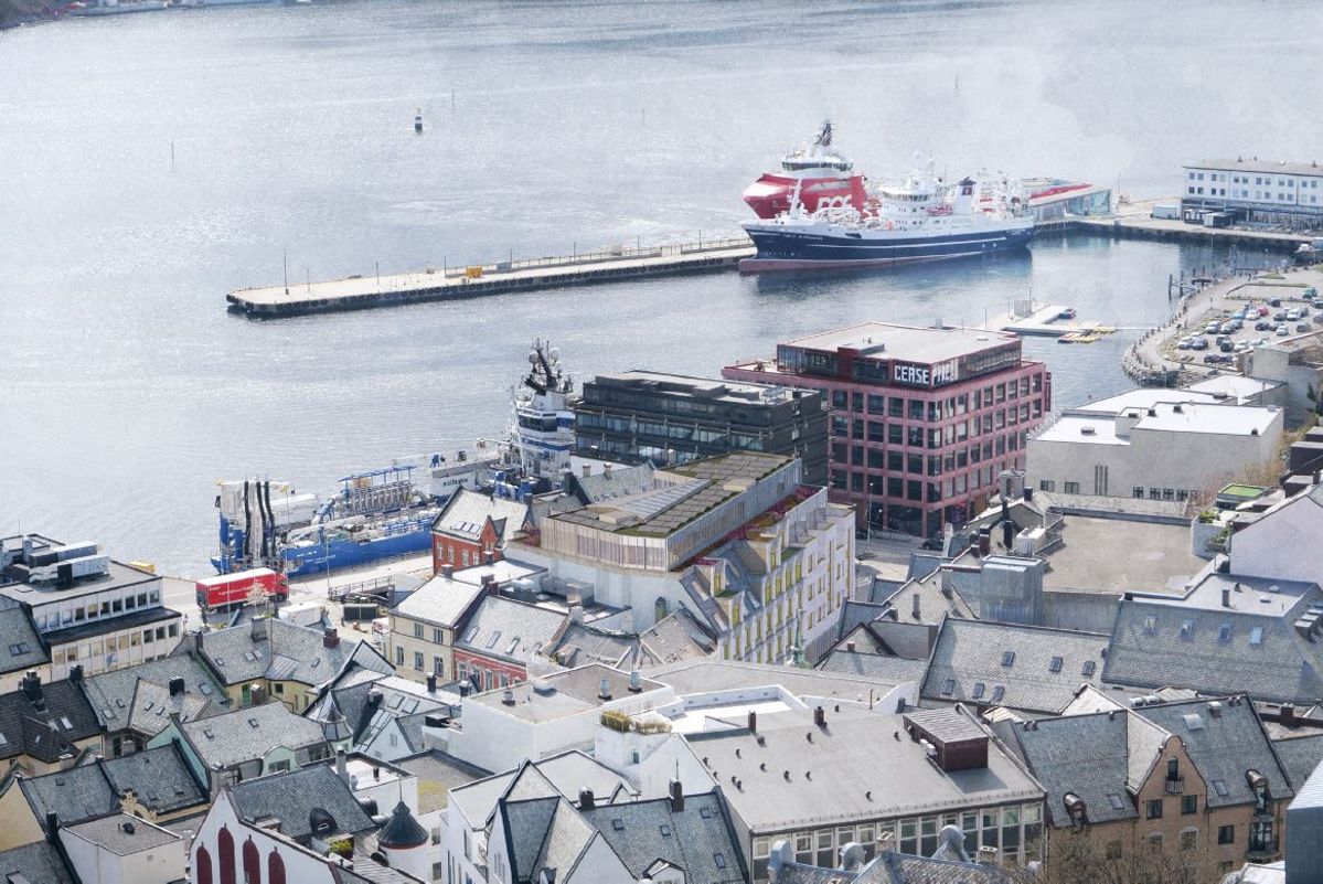 Skisse fra Skibnes Arkitekter, sett fra Aksla.