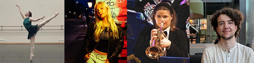 Kollasj med bilder av unge talent 