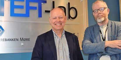 Leder for innovasjon i  Sparebanken Møre, Bjørn Petter Haugen og professor og leder for TEFT-lab, Øivind Strand.