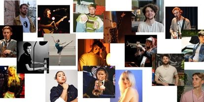 Kollasj med bilder av unge kultur-talent